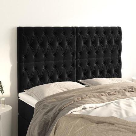 Vidaxl Huvudgavlar 4 St Svart 80x7x78/88 Cm Sammet Svart
