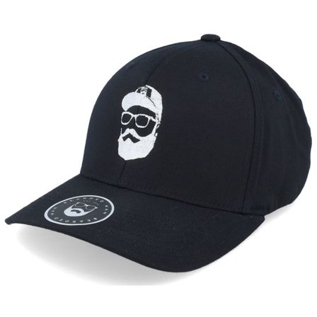 Bearded Man - Svart flexfit Keps - Cap Man Black Flexfit @ Hatstore
