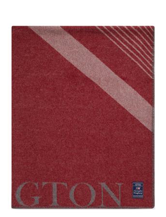 Graphic Recycled Wool Logo Throw Home Textiles Cushions & Blankets Blankets & Throws Red Lexington Home