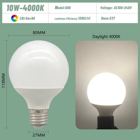 1-6 ST E27 LED-lampa 10W 15W 18W AC 220V 110V G80 G95 G120 Energibesparande Global Ljus Lampa Ampoule led Lampa Sminkbordslampor