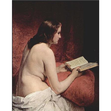 Odalisque With Book (1866), Francesco Hayez Brun
