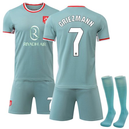 24-25 Atlético Madrid Bortedrakt NR.7 GRIEZMANN Barn Voksen Fotballutstyr med Sokker