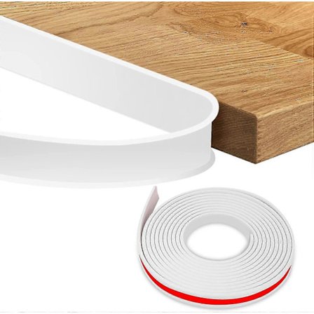 U-Formet Kantlist, TPE Fleksibel Møbelkantbeskytter for Skapreparasjon Møbelrestaurering (12MM, Hvit) LGL