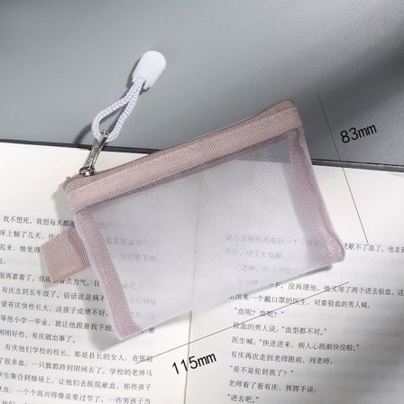 6 PAKKER Nylon Mesh Kort Opbevaringsposer Små Lynlåsposer PINK