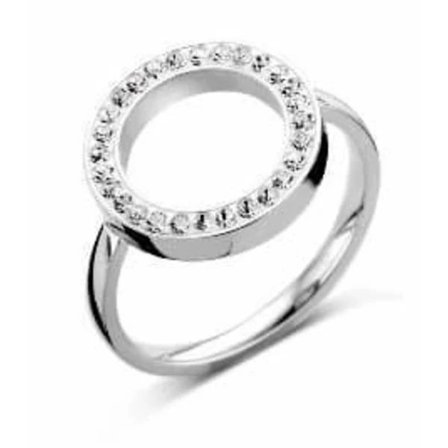 Victoria Silverfärgad Ring med Vit Sten[CO]