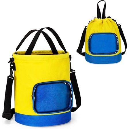 Opbevaringspose med snoretræk til byggeklodser og magnetiske fliser - Rejseorganisator til brætspil, puslespil, konstruktionslegetøj og sandlegetøj 