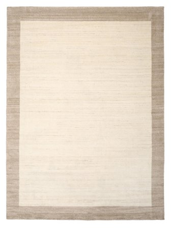 Monocromatico Largo Handloom Frame Tappeto - Bianco Naturale/Beige 300X400 Lana