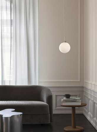 Apiales 1 large taklampe Ø20 - børstet messing/opal