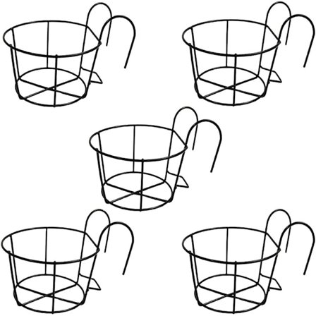 Rund jern hængende blomst, 5-delt blomsterpot gelænder, rund altan flo