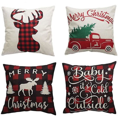 Vinter Putetrekk 4 Stykker Julelin Håndkle