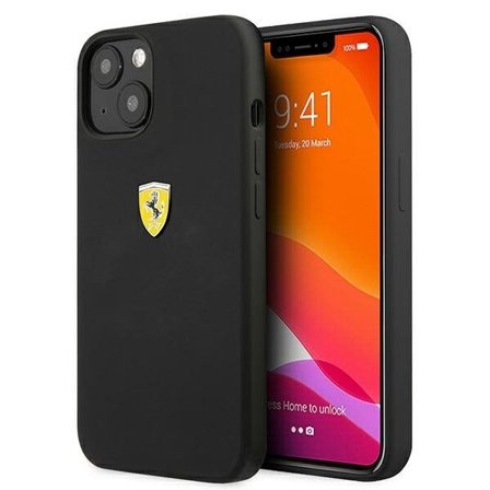 Ferrari FESSIHCP13SBK iPhone 13 mini 5,4" svart/svart hårdplastfodral Silikon