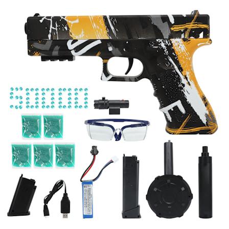 Gelkugle Splatter Blaster Automatisk Elektrisk Vandkugle Legetøj til Alderen 14 og Der Over Graffiti Gul Femti Tusind Vandperler