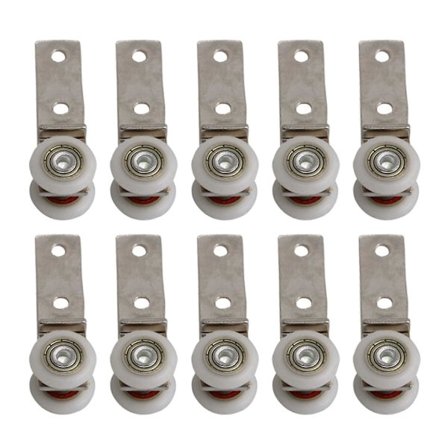 2,5" x 0,75" Metal Rørkanal Bøjningsleje Remhjul Blok med To Plastikhjul til Skydedør Vindue Skab