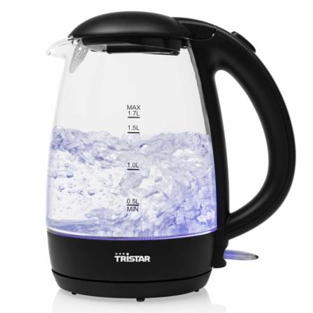 Tristar Elektrisk Vattenkokare 2200w 1,7l Glas Transparent