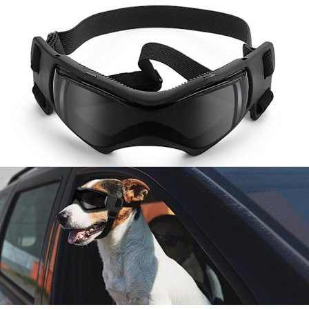Googles for hunder, Ownpets Hundebriller UV-beskyttelse Briller Snøbeskyttelse Vindbeskyttelse Støvbeskyttelse med justerbar stropp (S)