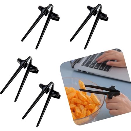 4 st fingerpinnar, återanvändbara pincettångar för snacks, matklämmor, fingerpinnar i plast
