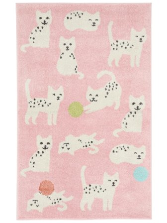 Lo Friends Dywan Dziecięcy Wewnętrzny I Zewnętrzny Możliwość Prania 100X160 Mały Różowy/Wielobarwne Zwierzę