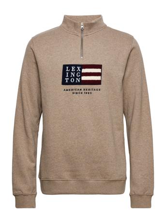 Terrence Half Zip Sweater Svetari Collegepaita Beige Lexington Clothing