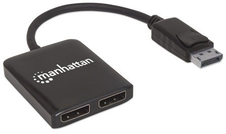 Manhattan 2-port AV DisplayPort splitter 1x2 with MST hub 4K@30Hz