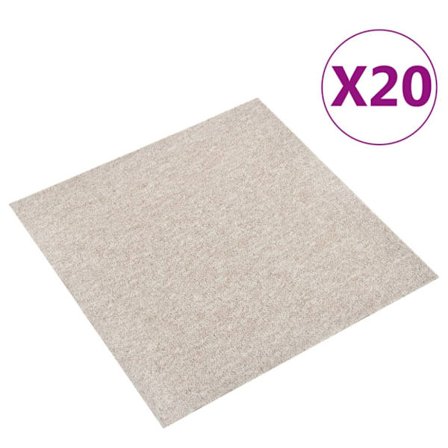 Textilplattor 20 st 5 m² 50x50 cm ljusbeige