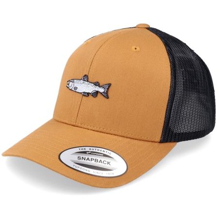 Skillfish - Brun Keps - Salmon Fish Caramel/Black Trucker @ Hatstore