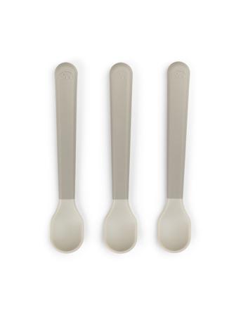 Foodie Easy-Grip Baby Spoon 3-Pack Sand Home Meal Time Cutlery Grey D By Deer