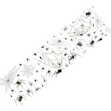1 ark Halloween Dekorativa Väggdekaler PVC Partydekorationer Spindel och Spindelväv Dekaler för en Spöklik Atmosfär Lätt att Installera Ta Bort