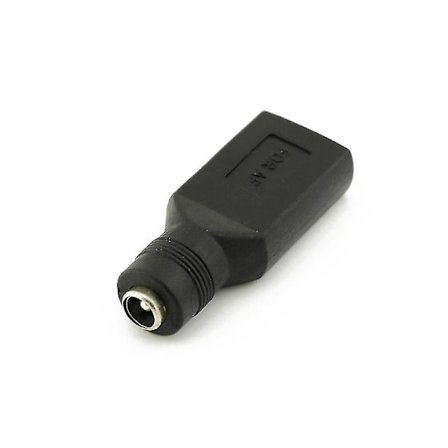 USB-hun til 5,5 mm x 2,1 mm hun DC-strømadapter-oplader-stik