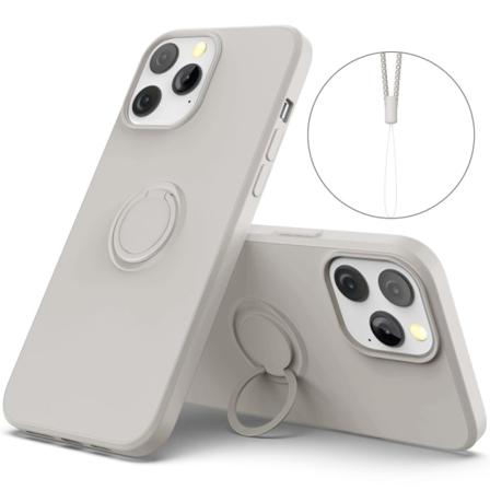 Iphone 14 Pro Skal Med Ringhållare Grå