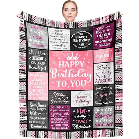 Pink Flanell Fleece Tæppe/Skødetæppe, 150 cm x 130 cm, Unikke Syninger og Design, Fødselsdagsgaver til Kvinder