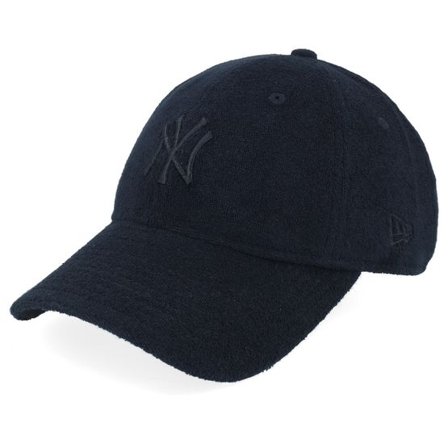 New Era - MLB Svart unconstructed Keps - New York Yankees Womens Towelling 9TWENTY Black/Black Dad Cap @ Hatstore