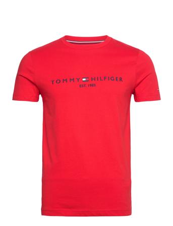 Tommy Logo Tee T-shirts Short-sleeved Rød Tommy Hilfiger*Betinget Tilbud