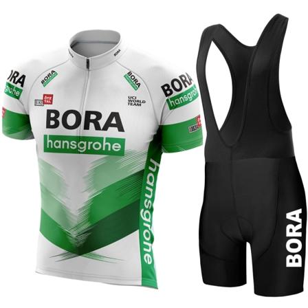 UCI BORA Cykeltrøje Sæt Mænd Bib Shorts Cykel Kortærmet Cykeltøj Cykel Maillot Ciclismo Hombre Sort Sæt Til MTB Beige Asian size - XL