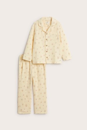 Newbie | Kukkakuvioinen pyjama | Vaaleankeltainen