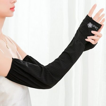 Sommar Tianchang Issilke Solskyddsärm för Kvinnor som Kör och Åker Elscooter, UV-beständiga Lösa Halvfingerhandskar