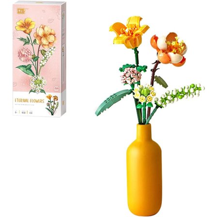 Bukett med blomsterbyggstenar, 456 delar MOC Mini Fl