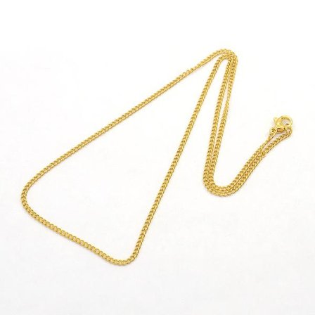Unisex kedja i Guldpläterad AISI 304 stål 45 cm lång , 2mm bred