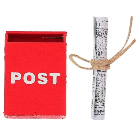 1 Set Mini Brevlåda Tidningsset Miniatyr Möbler Dockhus Mini Möbeltillbehör