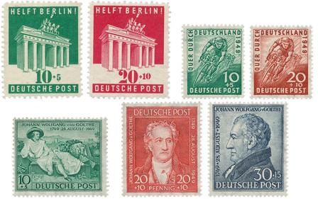 Tyskland Zoner 1948/1949 - MICHEL 101/102+106/110 - Postfrisk