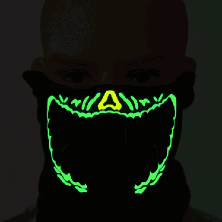 Halloweenmask LED Cold Light Terror Röststyrning