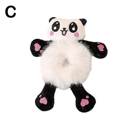 pulunto kvinnor plysch hår slips, söt tecknad djur lurvigt hår Hea Panda 15*12cm