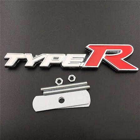 3D Metall Type R Logo Bokstav Bil Frontgrill Emblem For Honda Civic Crv Hrv Accord Fit Fk8 Typer Type R Merke Klistremerke Tilbehør White Red