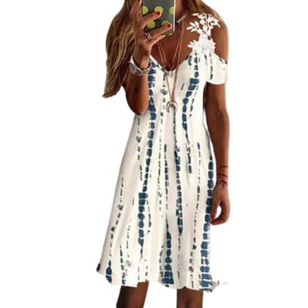 Kvinnor Sommar Elegant Sexig Off Shoulder Festklänning Casual Flora