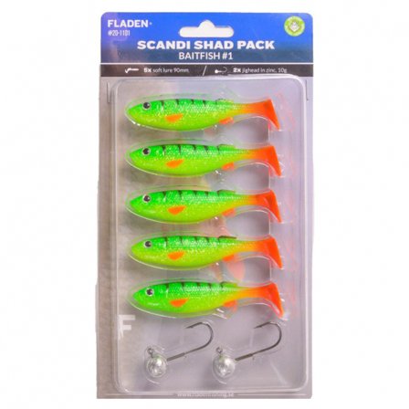 Fladen Maxximus Scandi Shad Pack Baitfish 9cm - Firetiger (5-pack) 10g