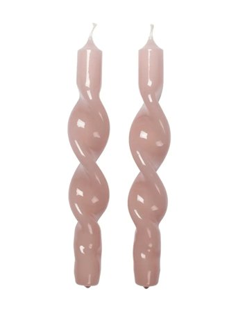 Broste Copenhagen Twist Taper Candle - Pink - H23CM