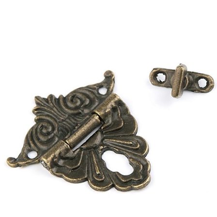 Vintage Antik Metalllås Smyckeskrin Resväska Hasp Lås Trälåda Spänne