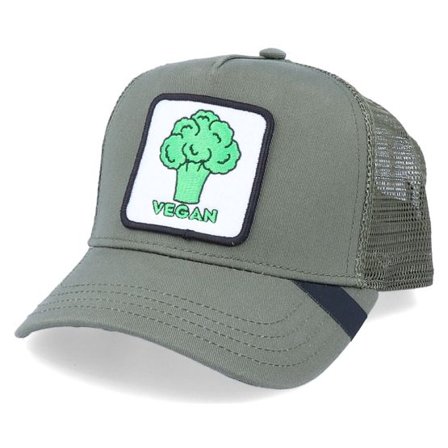 Iconic - Grön trucker Keps - Vegan Patch Olive Trucker @ Hatstore