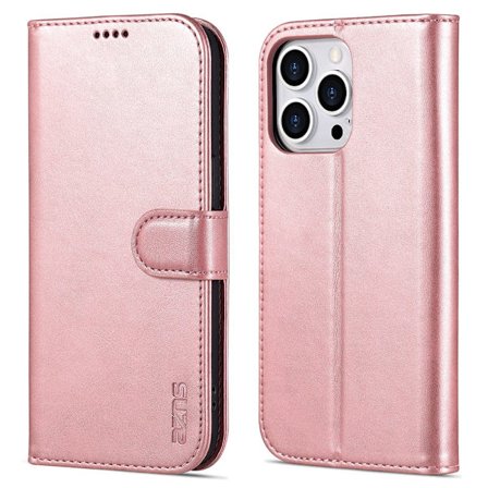 SKALO iPhone 15 Pro AZNS Plånboksfodral - Roséguld