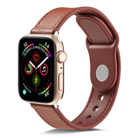 Apple Watch serie 4 44mm ægte læderurrem - brun