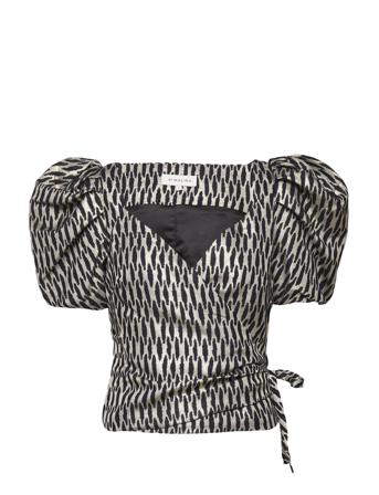 Ditte Wrap Blouse Blouses Short-sleeved Multi/mønstret By Malina